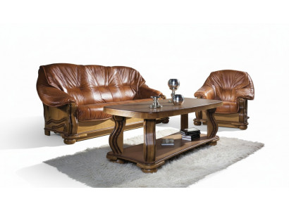 Antik Stil Ledersofa Couch Sofagarnitur 3+2+1 Sitzer Italienisches Leder Polster