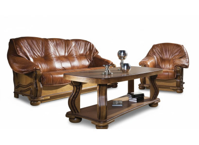 Garnitur 3+1 Sitzer Couch Sitz Polster Garnituren Set 100% Italienisches Leder