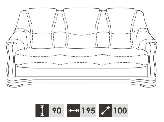 Klassische Dreisitzer Couch Couchen Polster Sofa 3Sitzer Leder Couchen
