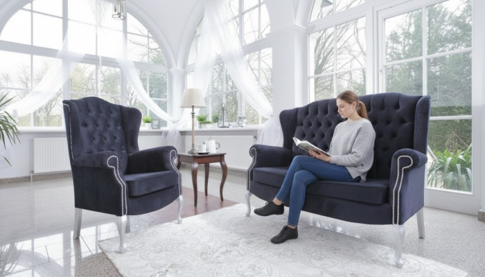 Klassische Chesterfield Sofagarnitur 3+1 Sitzer Sofa Couch Polster Samt