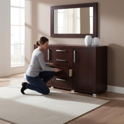Klassische XXL Kommode Kommoden Kommodenschrank Holzschrank