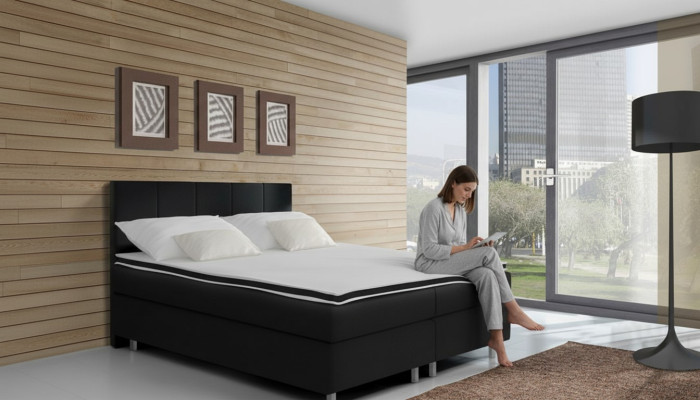Boxspringbett Betten Bett Polster Kunstleder Designer Hotel Doppel Luxus Design