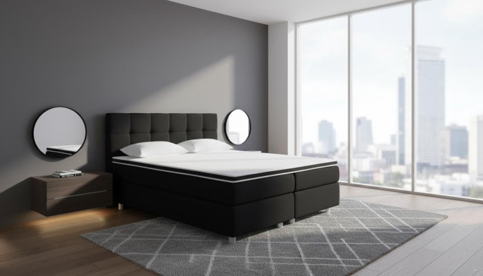 Boxspringbett Betten Bett Polster Kunstleder Designer Hotel Doppel Luxus Design