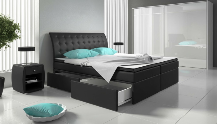 Boxspringbett Betten Bett Polster Kunstleder Designer Hotel Doppel Luxus Design
