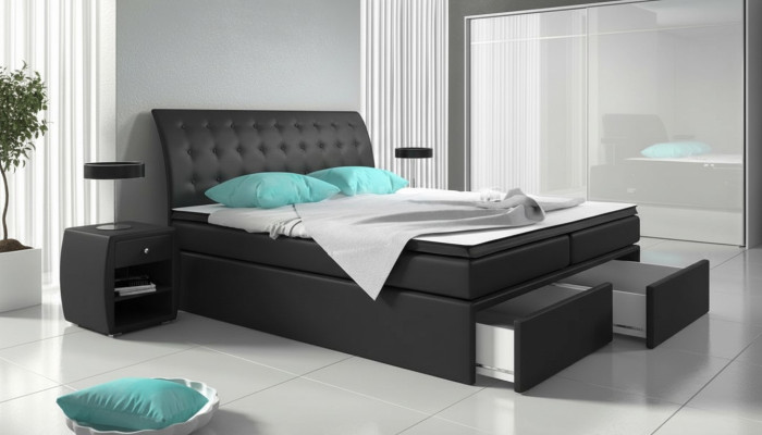Boxspringbett Betten Bett Polster Kunstleder Designer Hotel Doppel Luxus Design