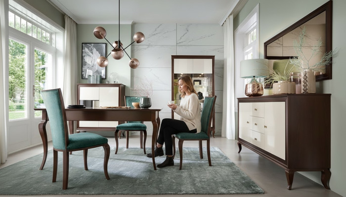 Komplett Set Esstisch + 6 Stühle Esszimmer Set Deko Ess Gruppe Holz Tisch