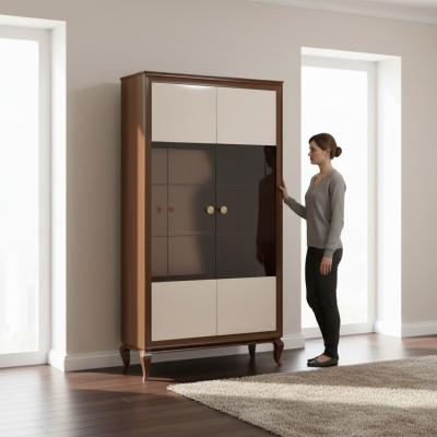 Luxus Vitrine Wohnzimmer Möbel Schrank Glas Vitrinen Designer Schränke Kommode