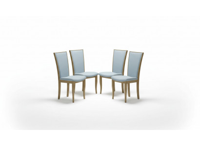 Set 4x Stuhle Luxus Design Polster Massiv Holz Büro Office Esszimmer Stühl Sitz