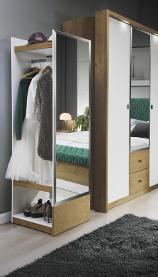 Garderobe Spiegel Schrank Schlafzimmer Schwebe Türen 55 cm Kleider Schränke neu