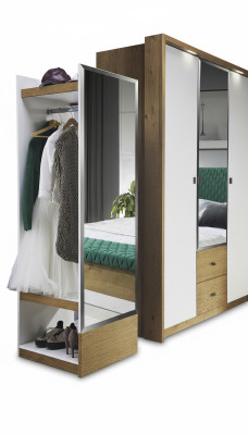 Garderobe Spiegel Schrank Schlafzimmer Schwebe Türen 55 cm Kleider Schränke neu