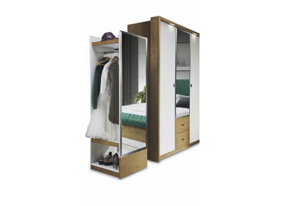 Garderobe Spiegel Schrank Schlafzimmer Schwebe Türen 55 cm Kleider Schränke neu