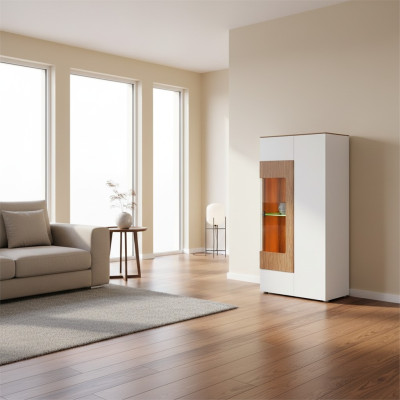 Moderne Vitrine Glas Schrank Wohnzimmer Schaufenster 1türige Design Vitrinen neu
