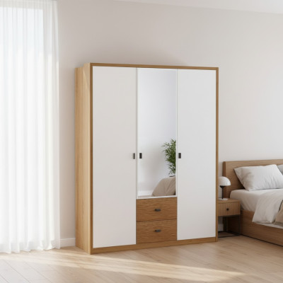 Design Schlafzimmer Schrank Kleiderschrank Moderne Schränke Holz 3trg. Spiegel