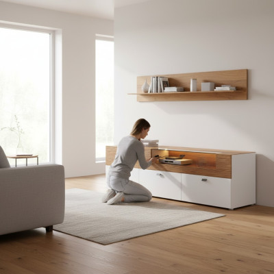 Sideboard TV Lowboard RTV XXL Schrank Tisch Wohnzimmer Holz Klassisch Barock
