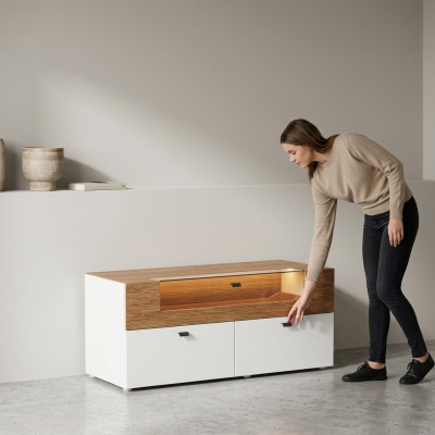 Sideboard TV Lowboard RTV xxl Schrank Tisch Moderner Wohnzimmer Holz 125x55cm