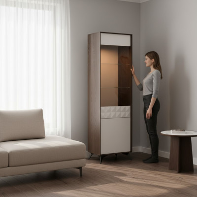 Moderne Vitrine Schrank Vitrinen Wohnzimmer Schau Design Schränke Glas Möbel neu
