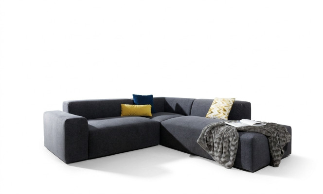 Ecksofa L-Form Sofa Wohnlandschaft Garnitur Polster Stoff Design Moderne