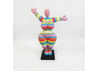 Moderne Wohnzimmer Dekoration Statue Figuren Skulpturen Abstrakt 85cm Bunte Deko