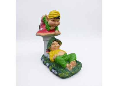 Arbeitslose und Faule Trolle fürn Garten 60cm Dekoration Statue Figuren Skuptur