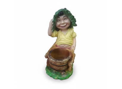 Hässlige Garten Gnom Figur Ganze 48cm zum Verunstalten des eigenen Gartens Neu
