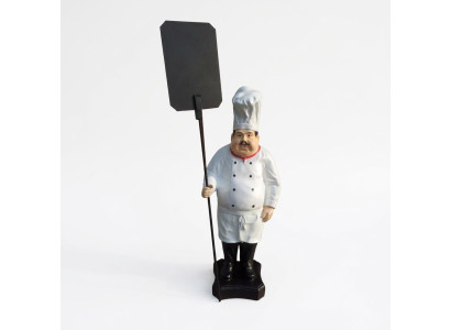 Werbefigur Koch Figur Statue Skulptur Menue Tafel Werbeaufsteller Speisekarte