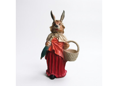 Wolf Rotkäppchen Figur Osterhasen Kleid Wolf Transe Garten Figur Statue 71cm Neu