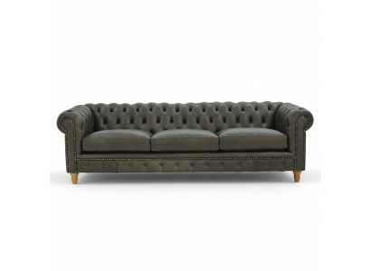 Design Leder Sofa Couch - Chesterfield Polster Dreisitzer 240cm Neu