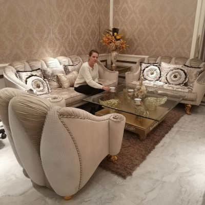 Klassische Sofagarnitur 3+2+1 Barock Rokoko Antik Stil Sofa Couch