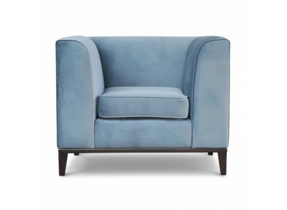 Sessel Stuhl 1x Esszimmer Fernseh Lounge Textil Sitz Blau Modern Polsterstuhl