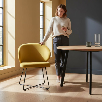 Stuhl 6x Esszimmer Polsterstuhl Fernseh Lounge Textil Sitz Sessel Set Neu