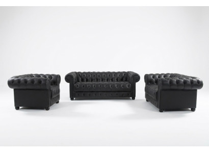 Chesterfield Couchen Sofas Polster Leder 321 Sitzer Sofagarnitur Garnituren