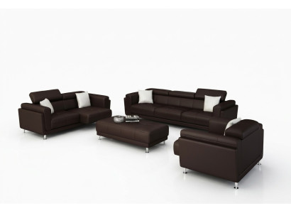 Design Couchen Sofas Polster 321 Sitzer Sofagarnitur Garnituren Set Leder Sofa