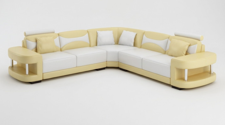 Design Ecksofa Leder Sofa Couch Polster Eck Sitz Wohnlandschaft Garnitur