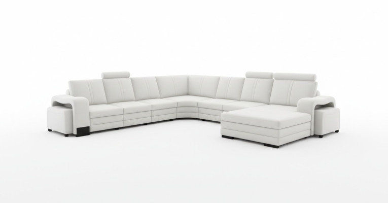 Wohnzimmer Sitz Garnitur Sofa Polster Set Wohnlandschaft Sofa + 2x Hocker