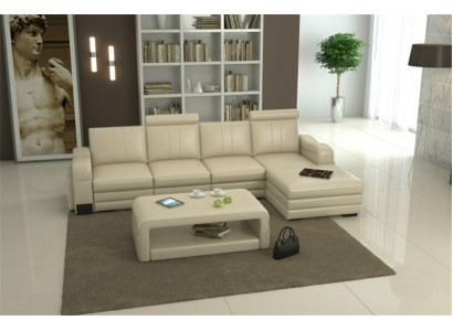 Leder Modern Couch Wohnlandschaft Ledersofa Sofagarnitur Sofa L-Form