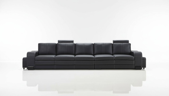 Design Polster Luxus Sitz Sofa Couch Leder Textil Sofa 5 Sitzer Fünfsitzer xlmoebel