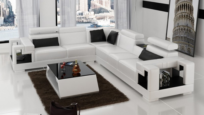 Ecksofa Sofa Couch Polster Wohnlandschaft Leder Eck Sofas Garnitur L Form Neu