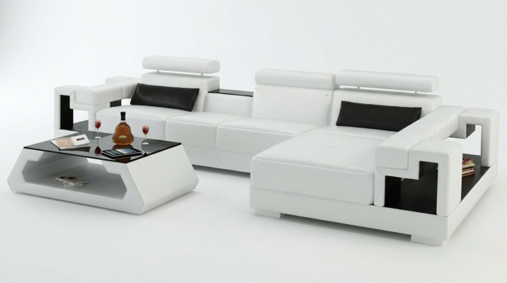 L Form Sofa Couch Polster Garnitur Wohnlandschaft Design Ecksofa Leder
