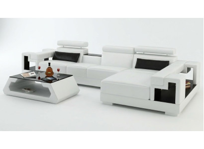 L Form Sofa Couch Polster Garnitur Wohnlandschaft Design Ecksofa Leder