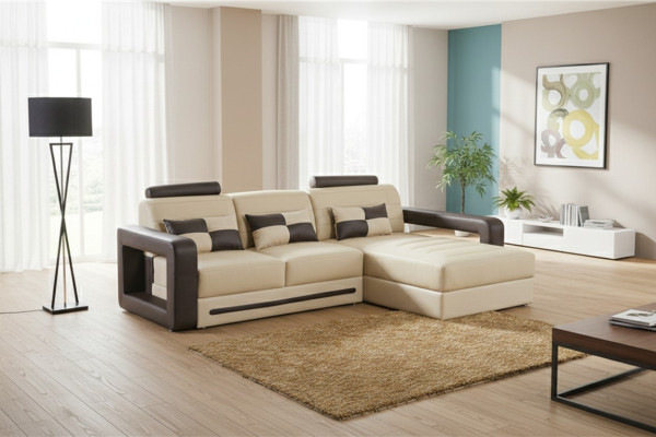 Ecksofa L Form Sofa Couch Polster Garnitur Wohnlandschaft Ledersofa