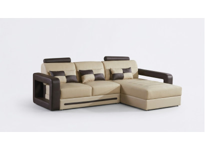 Ecksofa L Form Sofa Couch Polster Garnitur Wohnlandschaft Ledersofa