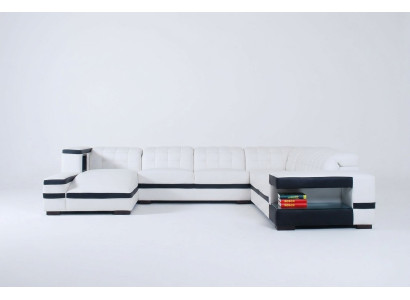 Designer Sofa Couch Ecksofa mit Hocker Garnitur Wohnlandschaft Polster