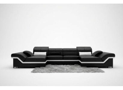 Ecksofa Sofa Couch Polster Wohnlandschaft Leder Ecke Garnitur U Form