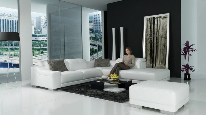 Designer Sofa Garnitur Couch Ecksofa mit Hocker Wohnlandschaft Polster