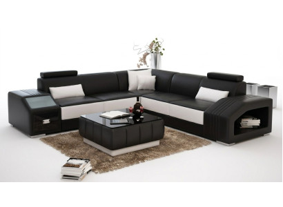 Ledersofa L-Form Couch Möbel Wohnlandschaft Ecksofa Garnitur Design