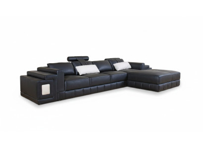 Ecksofa Leder Sofa Couch Polster Eck Wohnlandschaft Sitz Garnitur L-Form