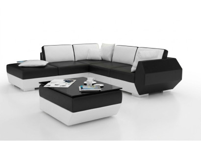 Ecksofa Ledersofa Polster Wohnlandschaft Couch Sofa Eckgarnitur L Form