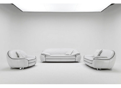 Ledersofa Couch Sofagarnitur 3+2 Sitzer Garnituren Design Modern Sofa