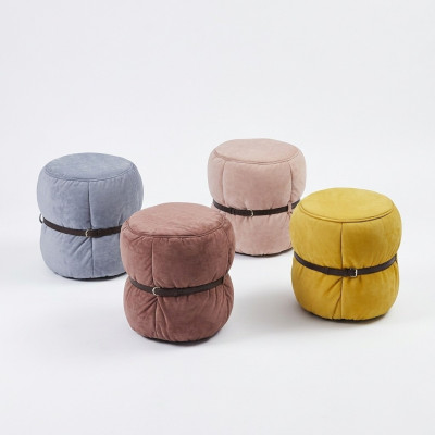 Design Hocker Sitzpouf Wohnzimmer Designer Runder Moderne Fußhocker