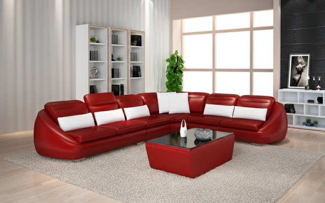 Designer Sofa Couch Ecksofa mit Hocker Wohnlandschaft Garnitur Polster